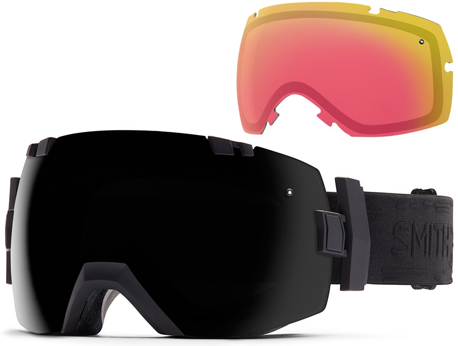 Smith I/OX Snowboard/Ski Goggles, L, Black Interceptor, Blackout
